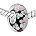 CharmSStory 925 Sterling Silver Core Flower Glass Charms Bead For Bracelets (Black)