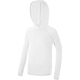 Poekuao Boys Rash Guard Hoodie UPF 50+ Sun Protection Long Sleeve Swim Shirt Quick Dry Kids SPF Fishing Water Beach Shirts