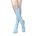 Graduated Compression Socks for Women & Men 20-30 mmHg - Moderate Compression Stockings For Running, Crossfit, Travel- Suits, Nurse, Maternity Pregnancy, Shin Splints (S/M, Blue & Flower)