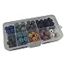 JulieWang 1 Box Mixed Natural Lava Stone Beads 8mm approx 120pcs Energy Stone Healing Power for Jewelry Making