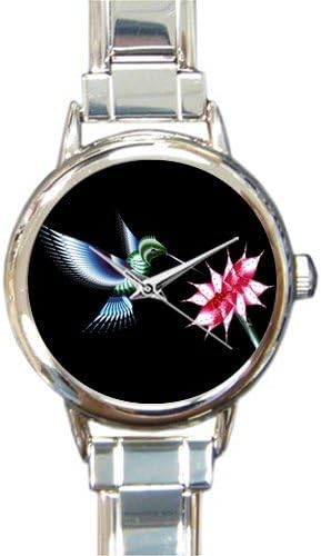 Special Design Cute and Beautiful Hummingbird, Animal Pattern Round Italian Charm Watch