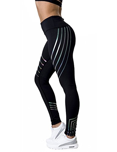 image for Alsol Lamesa Fun Rainbow Stripe Pattern Workout Yoga Leggings for Wome