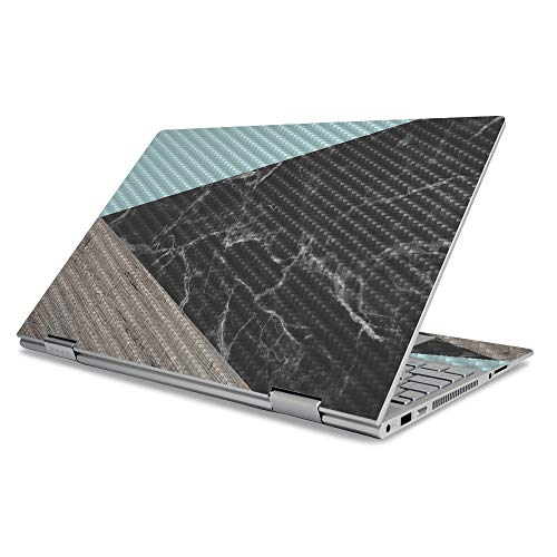 MightySkins Carbon Fiber Skin for HP Envy x360 15" (2019) - Wood and Marble | P…