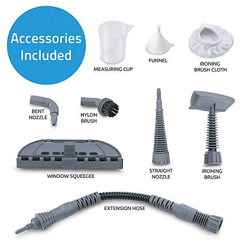PurSteam World's Best Steamers Chemical-Free Cleaning PurSteam Handheld Pressurized Steam Cleaner with 9-Piece Accessory Set Purpose and Multi-Surface All Natural, Anthracite