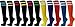 COUVER Women Junior 2 Striped Knee High Fashion Casual Tube Cotton Socks(1 pair)