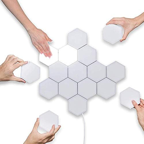 HLGY LED Decorative Wall Lamp Touch Geometry Quantum Light - Simple Wall Lamp Can Be Combined into Various Shapes of Touch Control Honeycomb Lamp,3packs