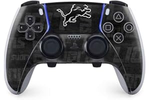 Skinit Decal Gaming Skin Compatible with PS5 DualSense Edge Pro Controller - Officially Licensed NFL Detroit Lions Black & White Design