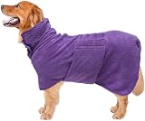 Geyecete Pineapple Drying Coat for Dogs Purple L - Fast Dry Absorbent Bath Robe