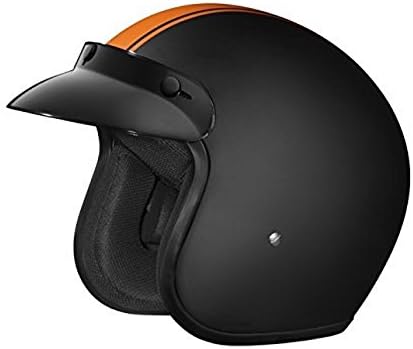 Studds JETSTAR Classic D3 Orange Strip Open Face Helmet (Matt Black, L) Studds JETSTAR Classic D3 Orange Strip Open Face Helmet (Matt Black, L)