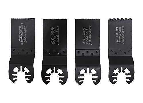 7 Pcs Precision Oscillating Multitool Blades Set Quick Release Oscillating Multifunction Saw Blade Fit Universal Porter Cable Bosch Black & Decker Dewalt Multimaster Vibration Saw Blade TF59100027
