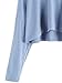SweatyRocks Women's Tshirt Long Sleeve Casual Loose Crop Top T-shirt Blue