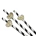 Mybbshower Gold Glitter Heart Stickers Engagement Party Wedding Invitation Decoration Envelope Seals Pack of 200