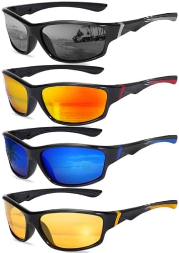 4 Piezas Gafas de Sol Hombre Polarizadas, Gafas de Sol Hombre, Protección UV400 para Correr Conducir Pescar Ciclismo