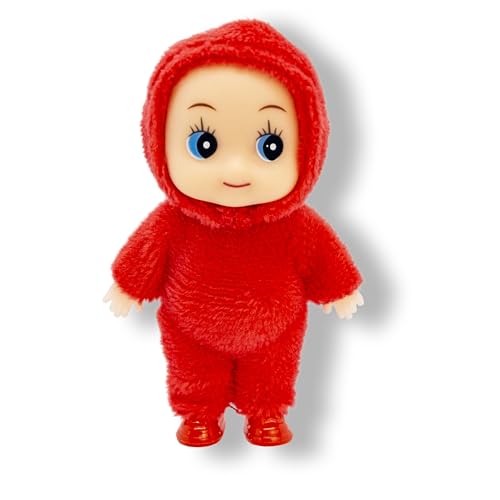 LitoMagic Baby Elf Doll. Bambino in Red Romper | Bebe Lutin de Noel en Costume Rouge