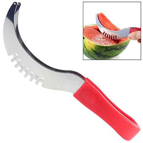 Latest 3-IN-1 Watermelon Slicer Knife - Lifetime Replacement Warranty – Slice, Core and Serve Effortlessly With Our Ultra Sharp Stainless Steel Blades - Best Rated Watermelon Cutter