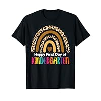 Leopard Rainbow Kindergarten Teacher First Day Of School T-Shirt