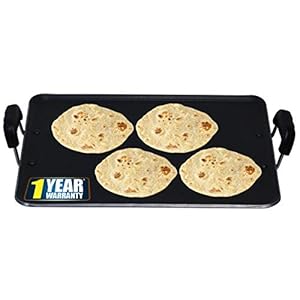 IBELL 3833DLX Non Stick Tawa, Dosa Roti Chapati Pathiri Tawa, Large Rectangular Aluminium Body with Bended Edge, 37.5cm…