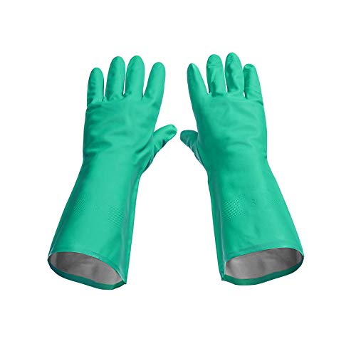 Gayisic Latex Gloves, Nitrile Cleaning Gloves Reusable, Household, Kitchen, Dishwashing Heavy Duty Gloves,Resistant to Oil, Acid, Alkali and Solvent (X-Large)