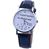 LYMFHCH Moon Phase Astronomy Space Watch Unisex Leather Quartz - Black Gold (Black1)
