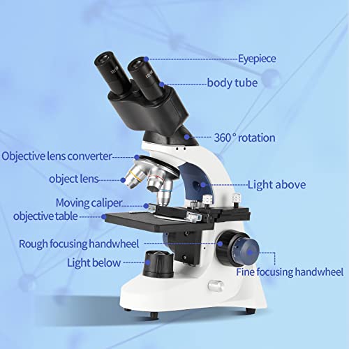 Compound Binocular Microscope Kids Adults 40X1000X Binocular