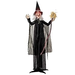 JOYIN 72" Halloween Animated Standing Talking Witch