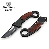 Snake Eye Tactical Heavy Duty Assisted Open Folding Karambit Pocket Knife Outdoors Hunting Camping Fishing (Black)