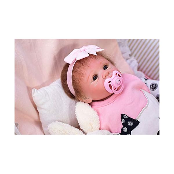 MAIHAO 45cm Lebensechte Puppe Reborn Babypuppe Mädchen Weiche Vinyl Silikon Puppen Reborn Babys Dolls Augen Zu – Bild 4