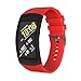 NotoCity Compatible Samsung Gear Fit2 Pro Band Solft Silicone Gear Fit2 Watch Strap for Samsung Gear Fit2 Pro Smartwatch Bans(Red, Large)