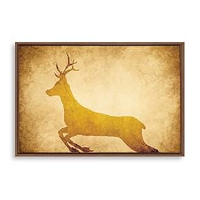 Framed Home Artwork Deer Wood for Living Room Bedroom