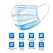 Disposable 3-Ply Face Mask Antiviral Medical Surgical Dental Earloop Polypropylene Masks for Personal Health - Pack of 10 (Blue)