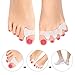 Toe Separators, 6 Pieces Toe Spacers Toe Straightener Bunion Corrector for Bunion Pain Relief, Hallux Valgus, Crooked Toes, Overlapping Toe Hammer Toes Bunions, Gel Bunion Toe Separators Kits (White)