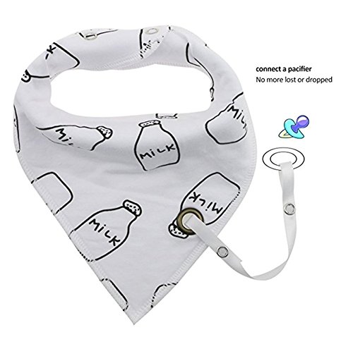 Baby Bandana Bibs Set 4 Pack 100% Cotton Soft and Absorbent with Adjustable Snaps