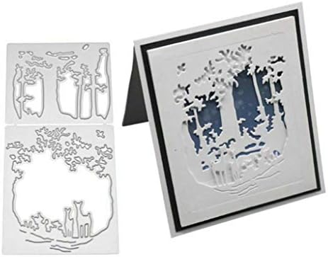 Christmas Deer Tree Metal Cutting Dies DIY Scrapbooking Album Embossing Stencil Paper Cards Craft Decor - Silver
