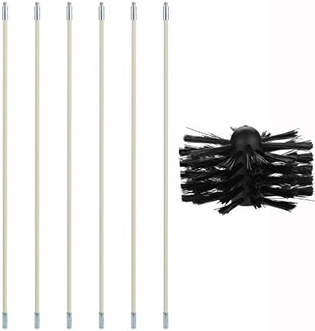 Dryer Duct Cleaning Kit Lint Remover Extends Up to 12 Feet Synthetic Brush Head Cleaning Brush Boiler Brush Chimney Brush