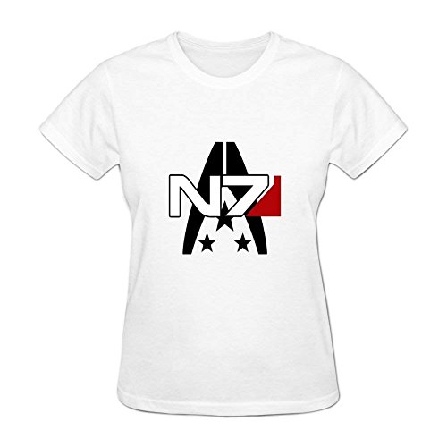 Yamoon Women's White Cotton Mass Effect Alliance N7 Special Forces Insignia T Shirt