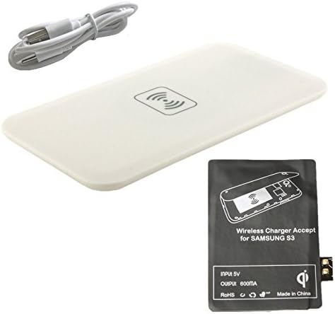 GR Business® Qi Wireless Charger Pad + Receiver Kit Cordless Power Station for Samsung Galaxy S3/S4/S5 Note 3/4 (white for Samsung Galaxy S3)