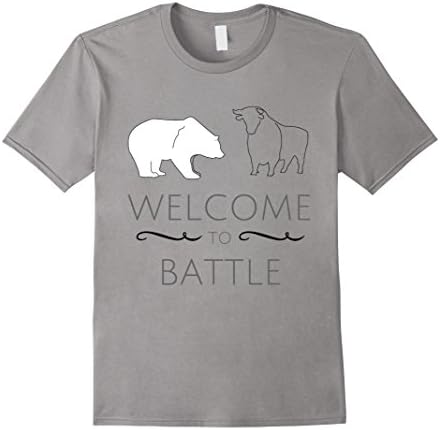 Mens Bull and Bear Market Funny Stock Market Forex Trader T-Shirt 2XL Slate