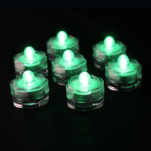 ARDUX 12pcs/Set LED Waterproof Submersible Tealights Flameless Tealights for Wedding Party Floral Home Outdoor Pond VaseDecoration (Green)