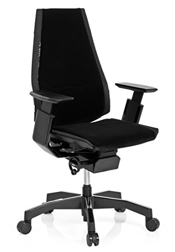 Sedia da lavoro TOP WORK 98 tessuto in maglia nero hjh OFFICE | Leroy