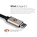 USB Type C to USB Type A 3.0 Cable by Qube Gadget- in aluminum casing & fiber-braided - 3.3FT/1M (Gold)