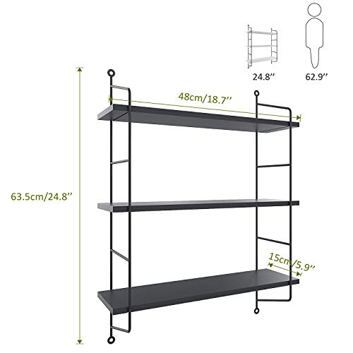 image for Homdox Wall Mounted Floating Shelves, Industrial Display Rack Wall She