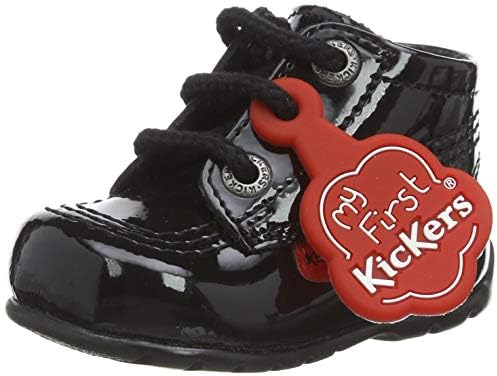 Kickers Baby Kick Hi Black Patent First Shoes Amazon Co Uk Shoes Bags