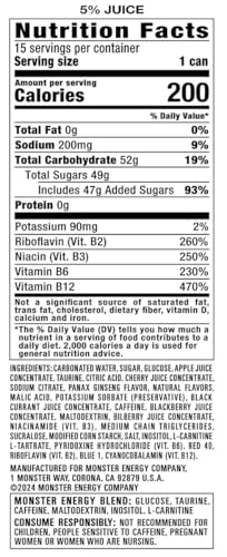 MONSTER ENERGY JUICE VIKING BERRY, ENERGY + JUICE, ENERGY DRINK, 16 OUNCE (PACK OF 15)