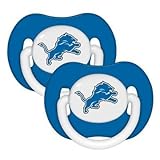 NFL Football 2014 Baby Infant Pacifier 2-Pack - Pick Team (Detroit Lions - Solid)