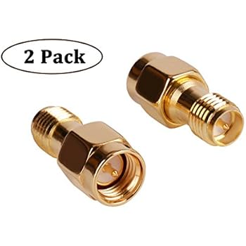 HIGHFINE SMA Male Plug (Pin) to RP-SMA Female (Pin) Coupling Nut Connector Adapter for Wi-Fi Antenna/Signal Booster/Repeaters/Radio/RF Coaxial Coax/Extension Cable/FPV Drone (Pack of 2)