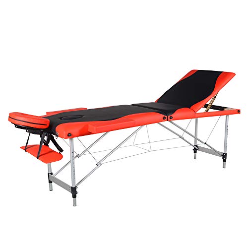 RICA-J Massage Table, 3 Folding Height Adjustable Massage Bed, Portable Aluminum Lightweight Frame PU Leather Massage… - Image 3