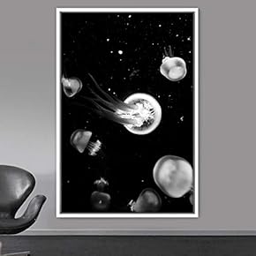 signwin Framed Canvas Wall Art Jellyfish Bedroom Colorful...