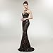 Leyidress Women's Sexy Sequins Trumpet Mermaid Dresses Evening Dress Long Party Prom Gown 4 Black