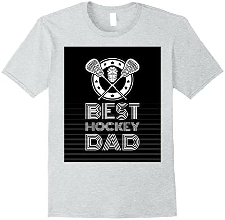 Mens World's Best Number 1 Hockey Dad Father Sports Player Shirt Small Heather Grey