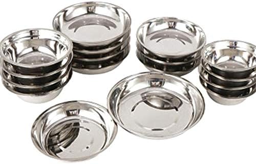 Amazon 超大量 17枚 アウトドア 皿セット ボウル プレート ステンレス 食器 お皿 多用途 耐久性 ファミリー キャンプ ピクニック バーベキュー q アウトドア用品 キャンプ用品 バーベキュー用品 Rsプロダクト Rsプロダクト アウトドア